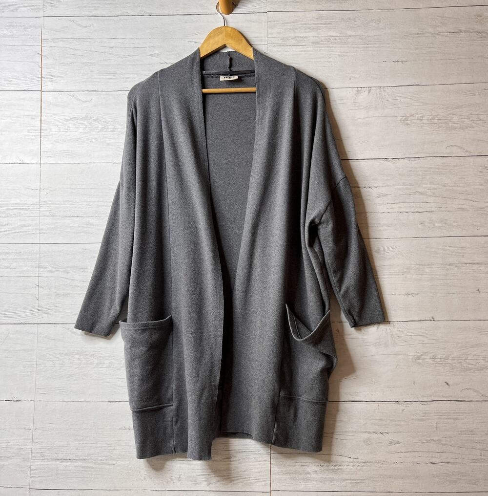 Pact Cardigan Womens Size XS/S Heather Gray Organic Cotton Airplane Lightweight